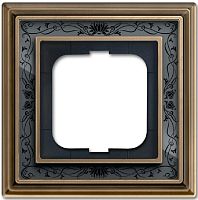 Рамка универсальная ABB Династия 1-м. античная латунь/черная роспись картинка